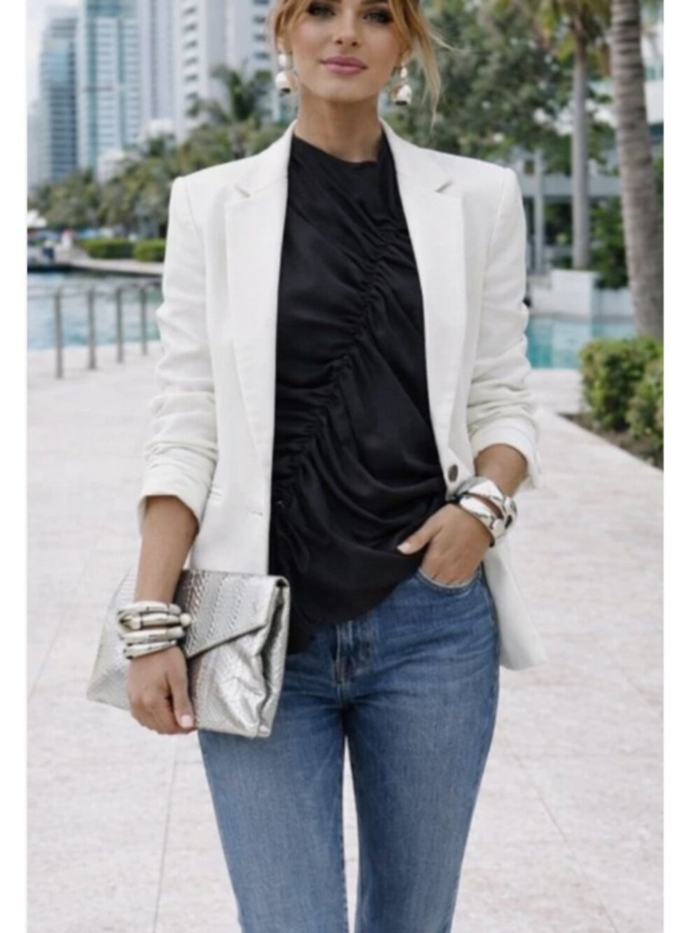 SID NEIGUM "travel-easy-wear" stretch ruched goop fave sleeveless top $425 8 / m - Picture 10 of 12